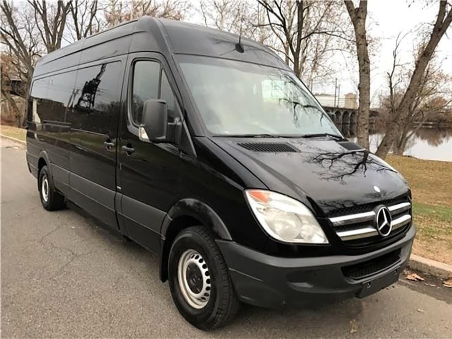 Black Mercedes Sprinter minibus